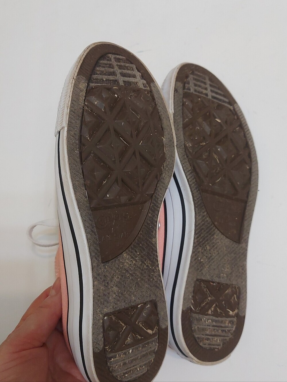 Converse Low Top Sneakers - Light Pink with White Trim - Picture 4 of 6